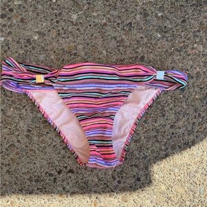 Victoria's Secret The Fabulous Stripe scrunch bottom bikini bottom size M